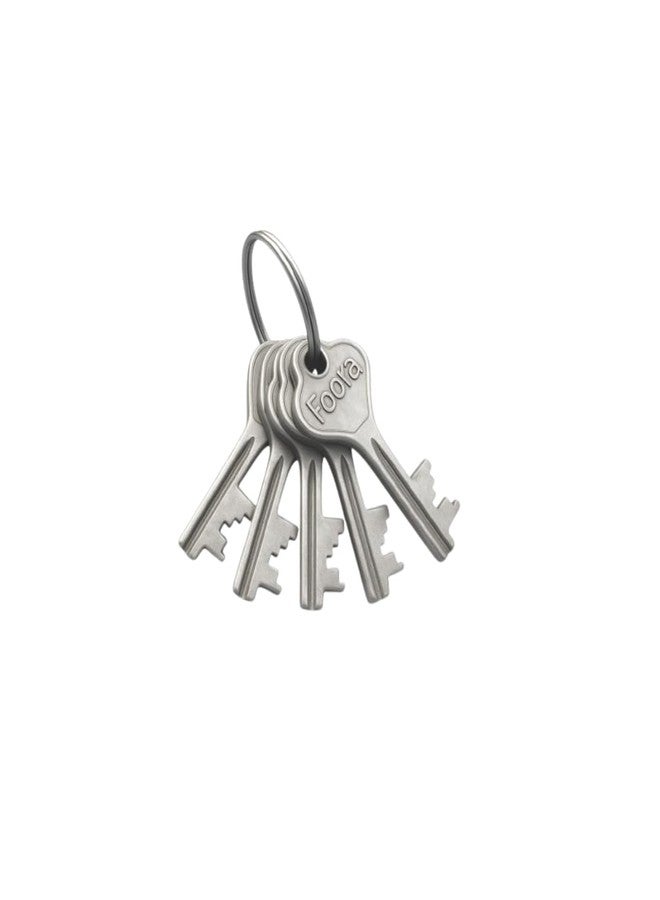 Foora Round 50mm Long Shackle Lock with 5 Keys (Silver)|Padlock for Lockers, Cabinets & Home Security. - Image 3